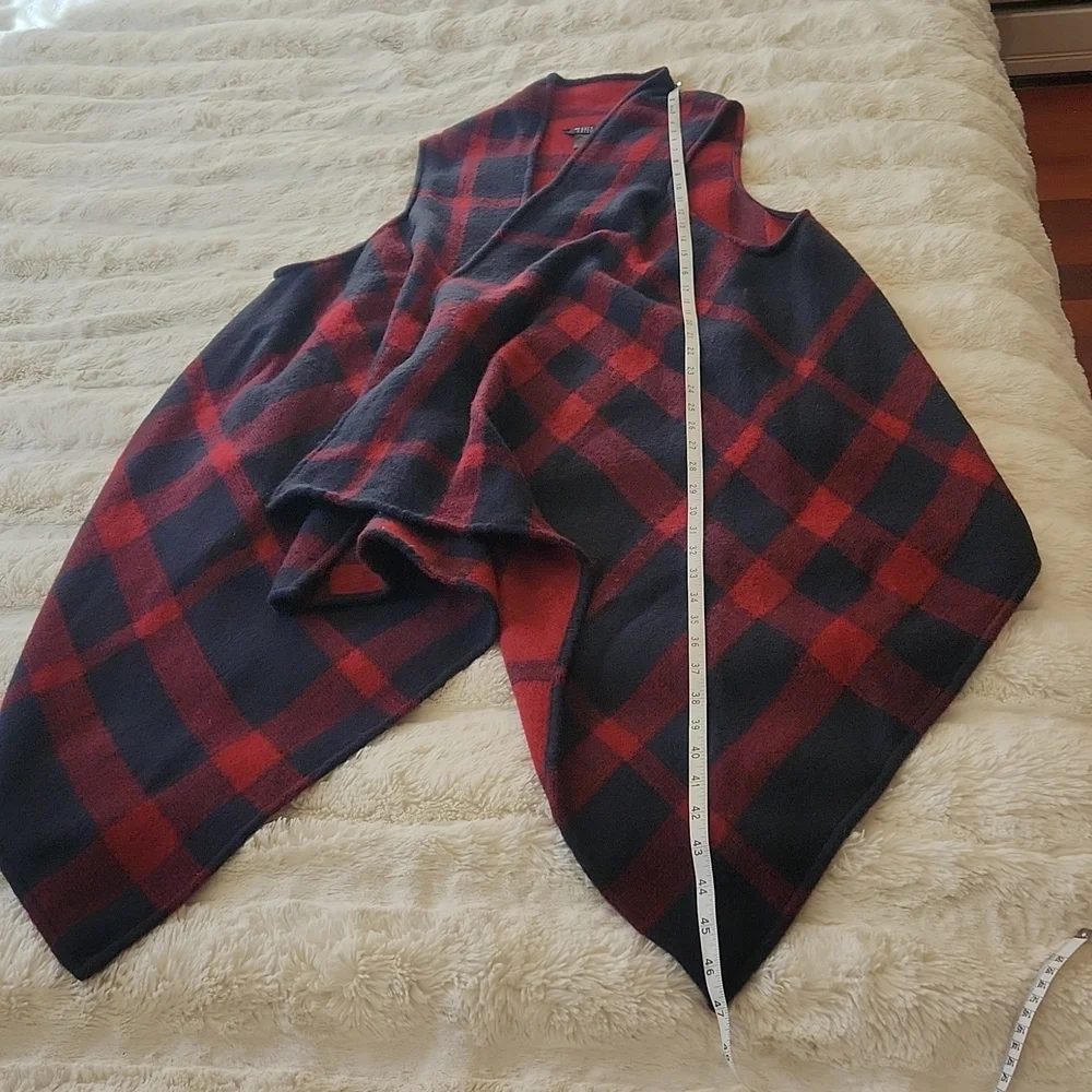 Hayes Plaid Sleeveles Long Vest one size - Picture 6 of 11
